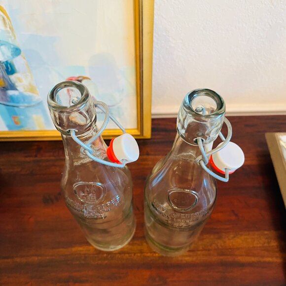 Vintage Geyer Freres En 1895 Bottles Hinged Bail & Stopper (2) Cottagecore Decor - Picture 7 of 9